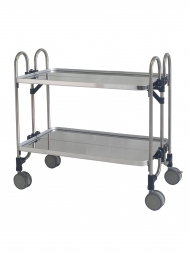 折りたたみ式ステンレスワゴン【2段】 KEAW-2